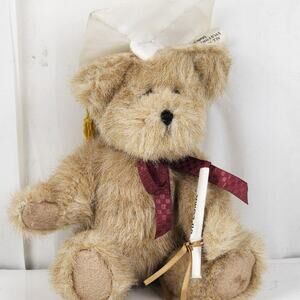 Vintage Boyd's Head Bean Collection Brown MISS GRADUATE Plush Stuffed Bear Toy